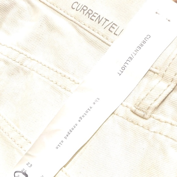 👖👠 CURRENT/ELLIOTT *NWT* Vintage Crop Slim Jeans Preppy | Ivory Cream | Sz 25 - Picture 6 of 7